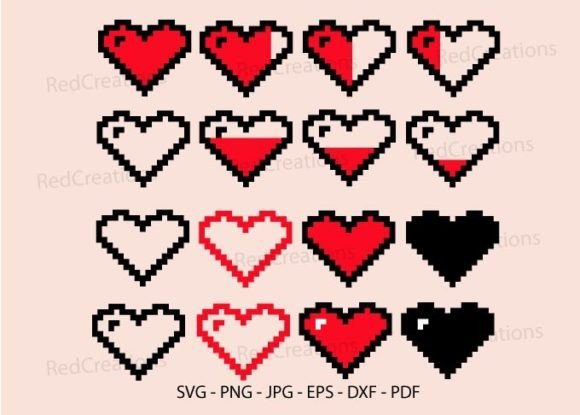 Download Pixel Health Hearts Svg Bundle, Gaming - Premium Bundle