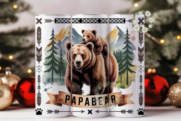 Download Papa Bear 20oz Tumbler Wrap - Papa bear Collection
